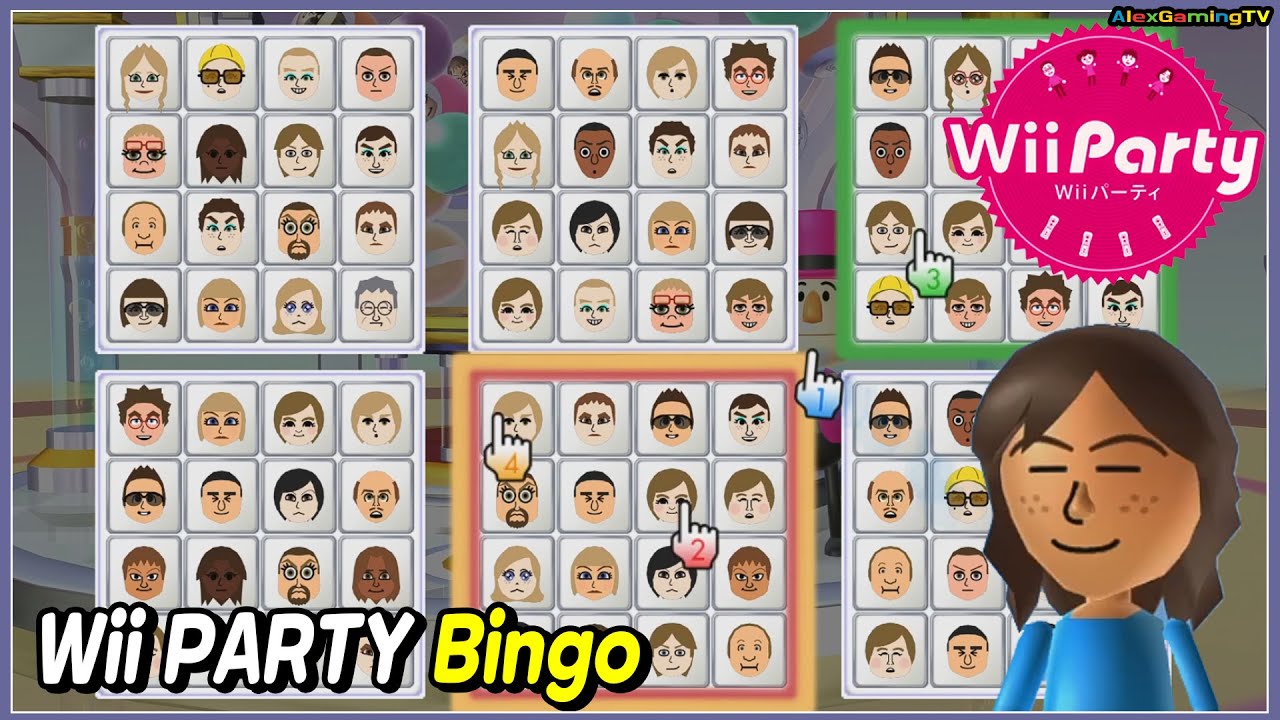 Wii Party - Bingo (Master com) Guest B vs Eddy vs Jackie vs Emma (Wii パーティー) | AlexGamingTV
