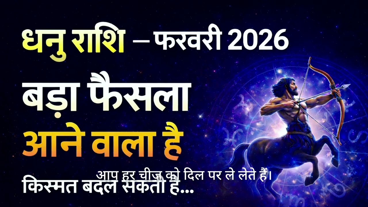 कौशन इस वीडियो में लिखे धनु राशि फरवरी 2026🔮 बड़ा फैसला आने वाला है किस्मत बदल सकती है Tarot Reading