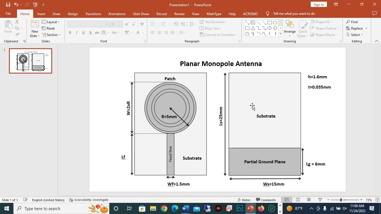 Planar Monopole Antenna design