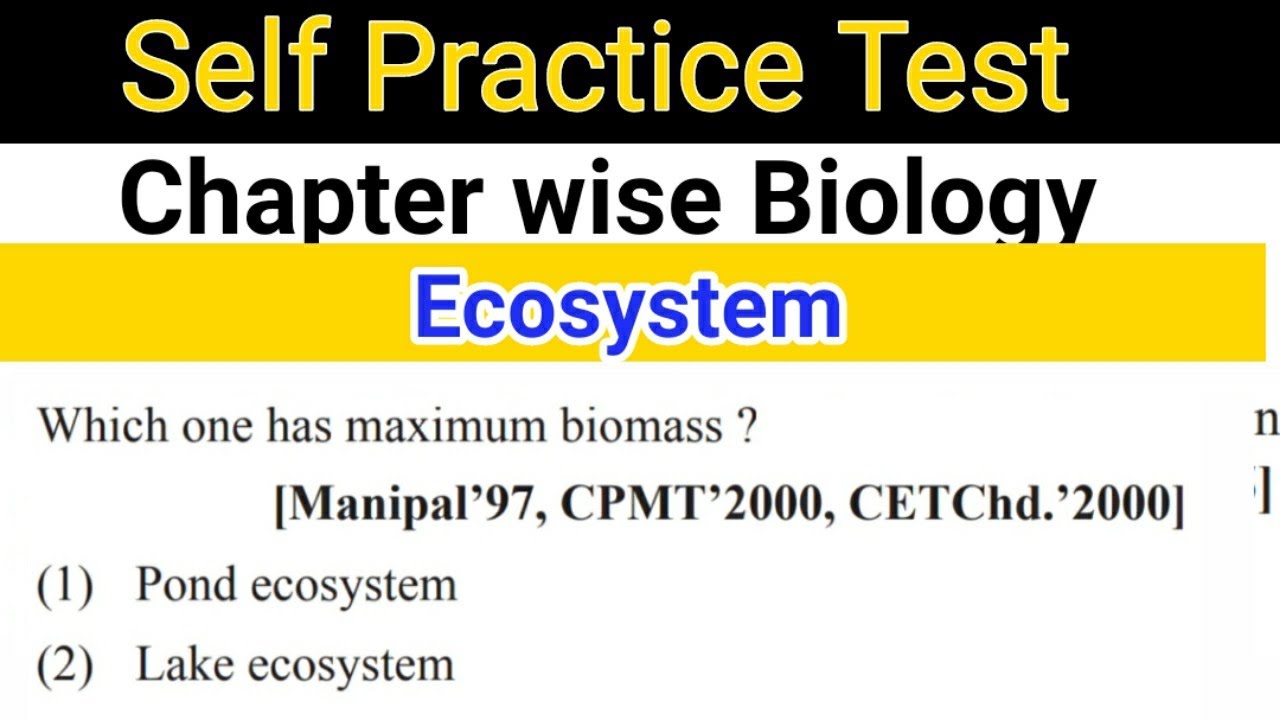 Ecosystem  -1  || Self practice test || Biology most important questions for NEET