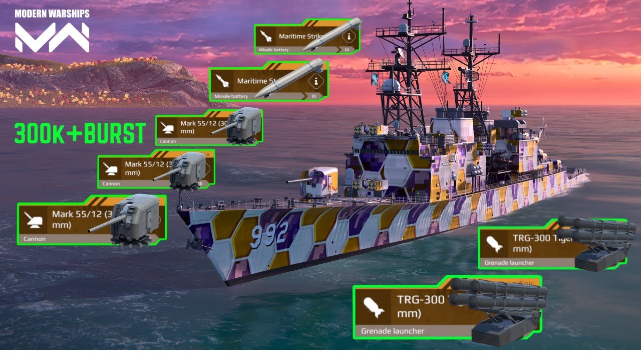 Most Dedlist Destroyer 🔥 300k+ Burst Damege ☠️ Like Killing machine 😎 - modern warships 