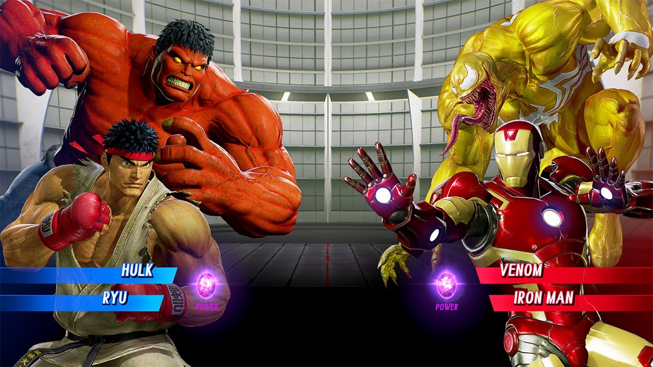 Hulk & Ryu vs Venom & Iron Man (Very Hard) - Marvel vs Capcom | 4K UHD Gameplay