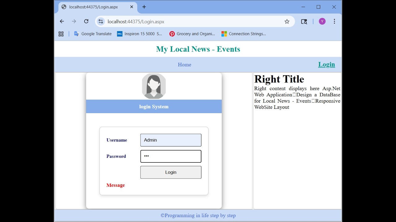 08. Asp.Net Web Application – Local News Project - Creating a Member Signup Web Form