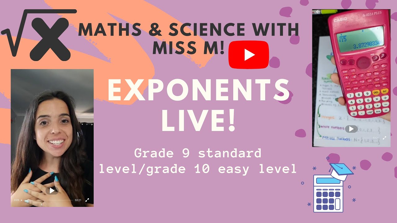 Grade 9 EXPONENTS: Maths Algebra LIVE