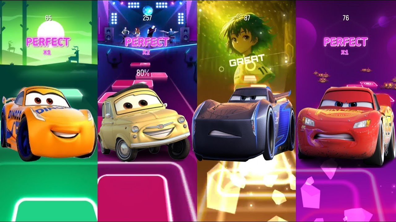 🛻Cars Dancing📈on Tiles Hop🏐Music🎶– Satisfying😍Gameplay!😍