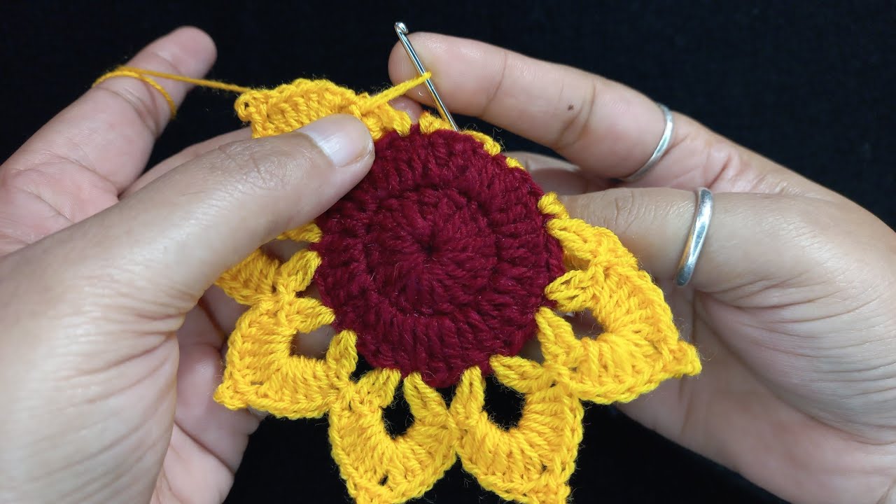 🌻क्रोशिया से बनाए सूरजमुखी का फूल ,How To Make Crochet Sunflower ,Woolen Sunflower @shreehandcraft1331