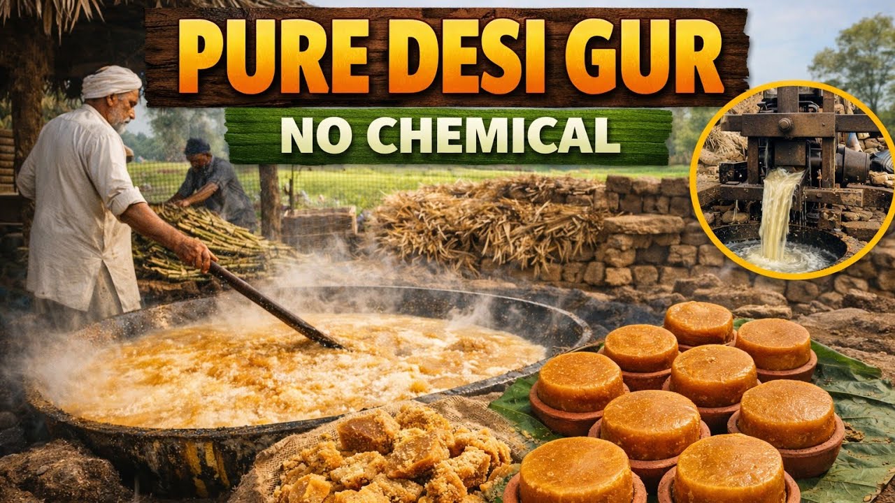 You’ve Never Seen Gur Made Like This 😱 | Traditional Jaggery Process