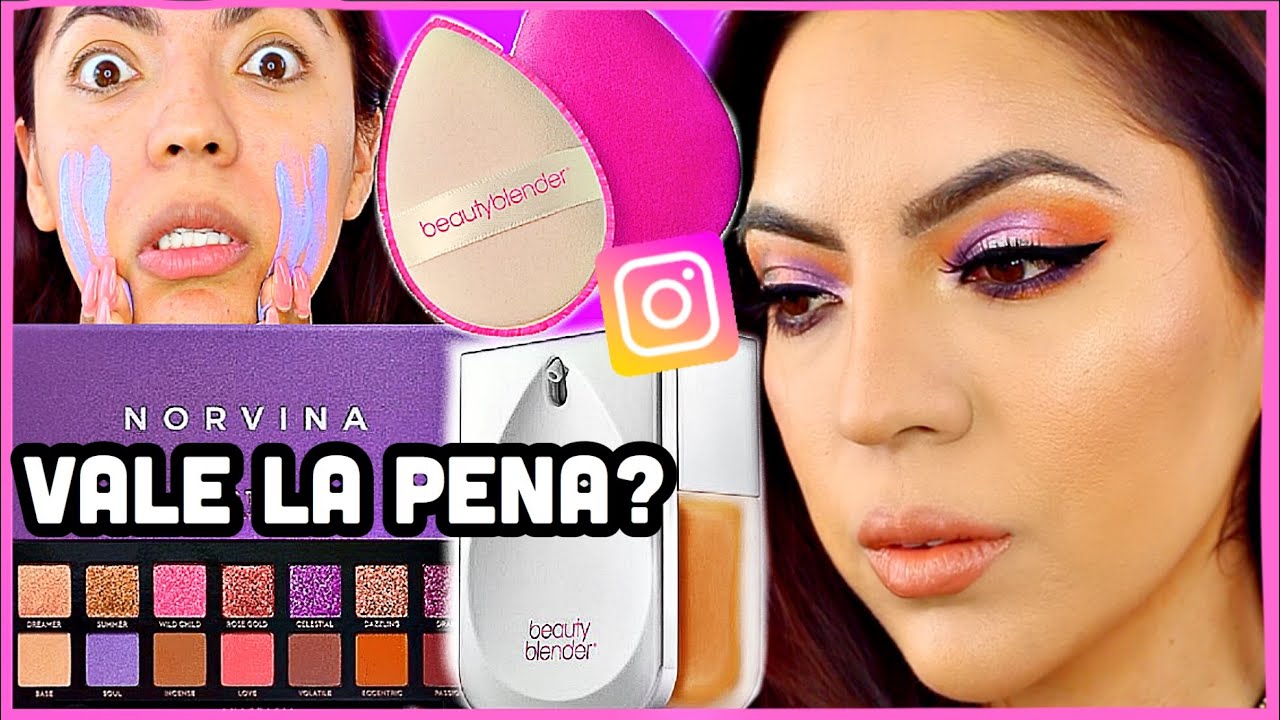 PROBANDO MAQUILLAJE POPULAR DE INSTAGRAM Norvina|BeautyBlender ♥BeautybyNena