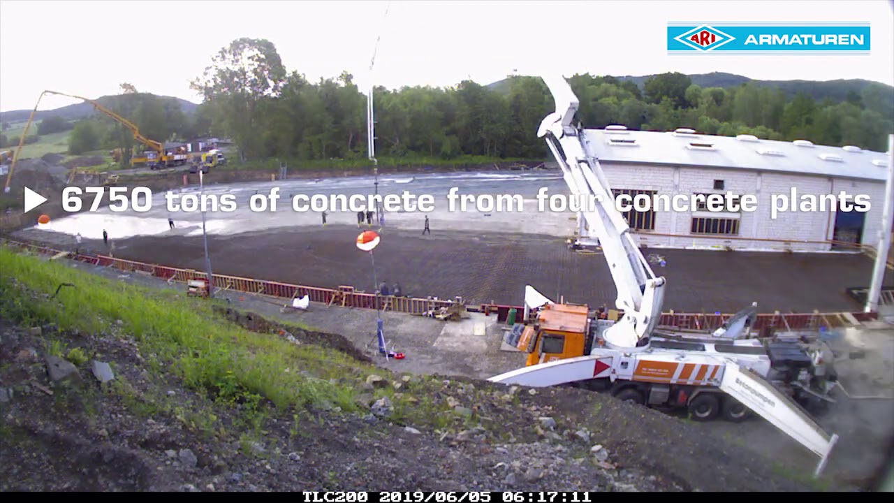 Constructing the foundation at the ARI-Armaturen branch in Homberg-Holzhausen, Germany
