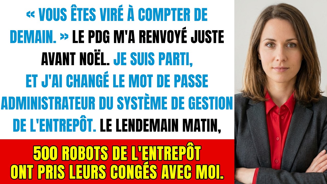 Mon patron me licencie en 10 minutes, le lendemain 500 robots paralysent toute son entreprise.
