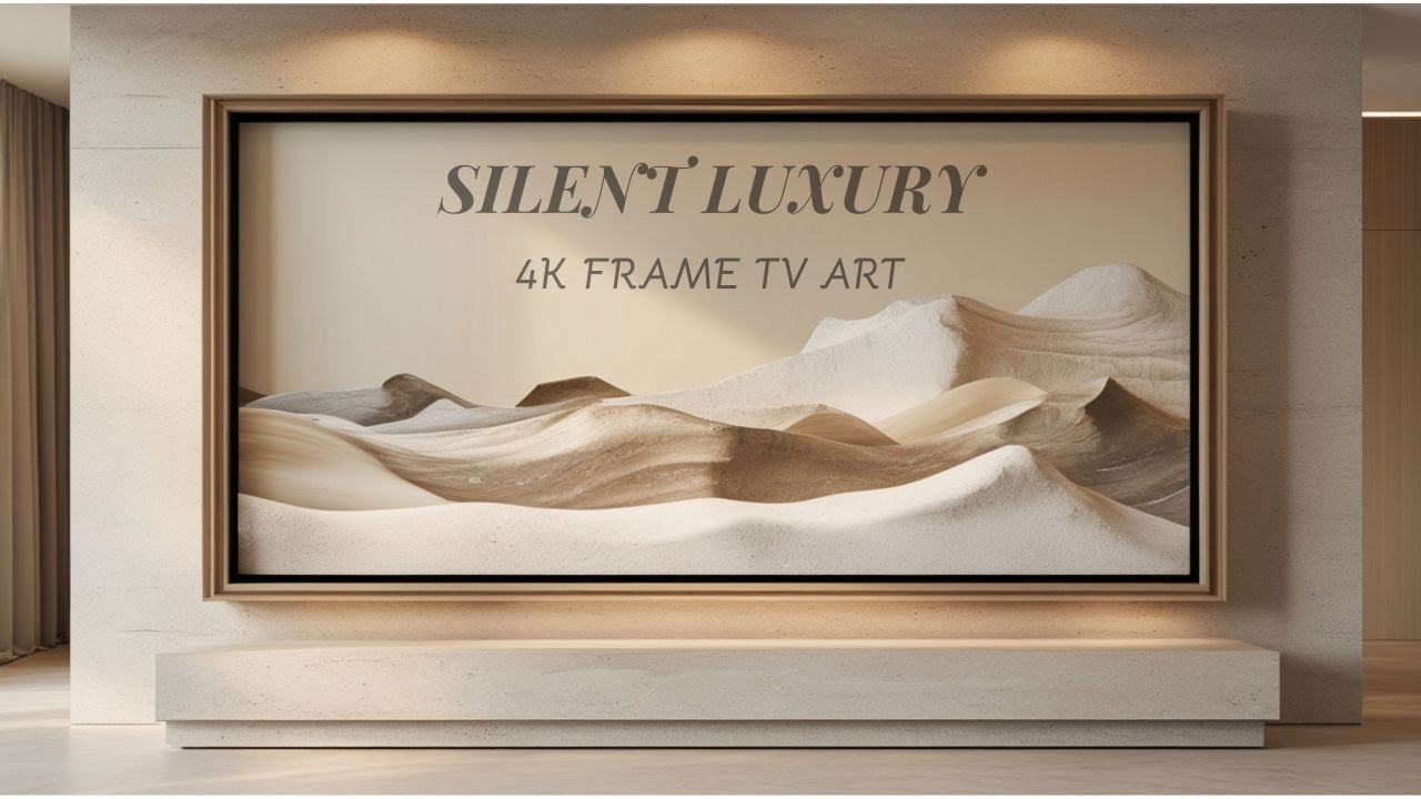 Luxury 4K Frame TV Art | Calm Neutral Interior Display