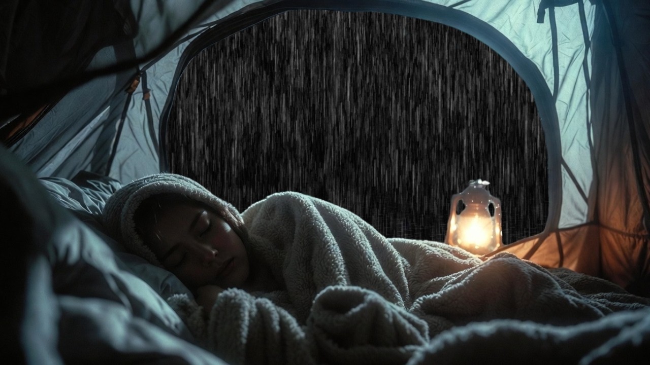 Heavy Rain Outside Tent 🌧️ | Calm Camping Rain Ambience to Sleep All Night