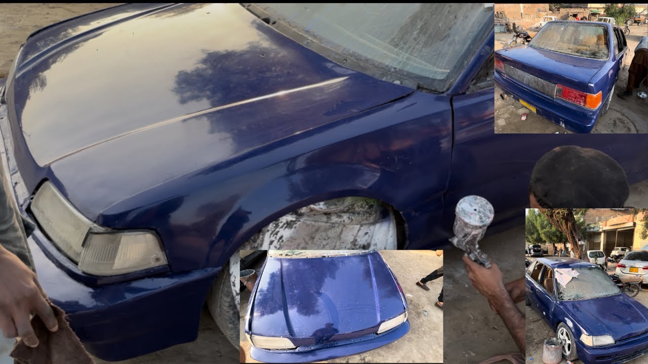 Honda civic EF project compound polish body work Kuch pieces paint hone thy shine blue#ماشاءالله#ef💜