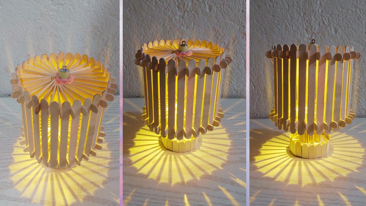 DIY! How to make a lantern with popsicle stick | Easy night lamp