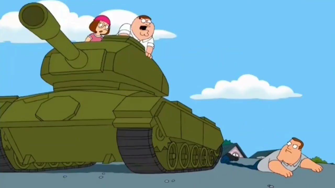 Joe Swanson gets run over by Peter's Tank