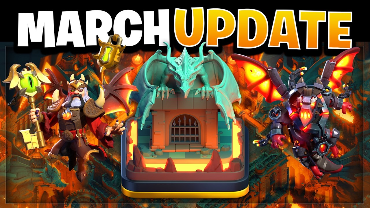 March Gold Pass 2.0 Update, Hero Skins & NEW Dragon Escape Scenery in Clash of Clans!