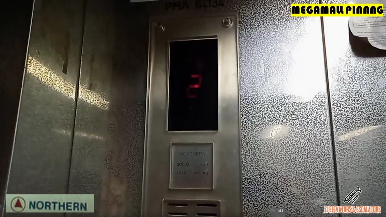 2 Northern Service Elevators (1 OOS) at Megamall Pinang, Perai, Penang, Malaysia.