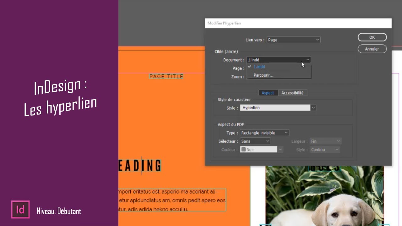 Comprendre les hyperliens dans InDesign CC