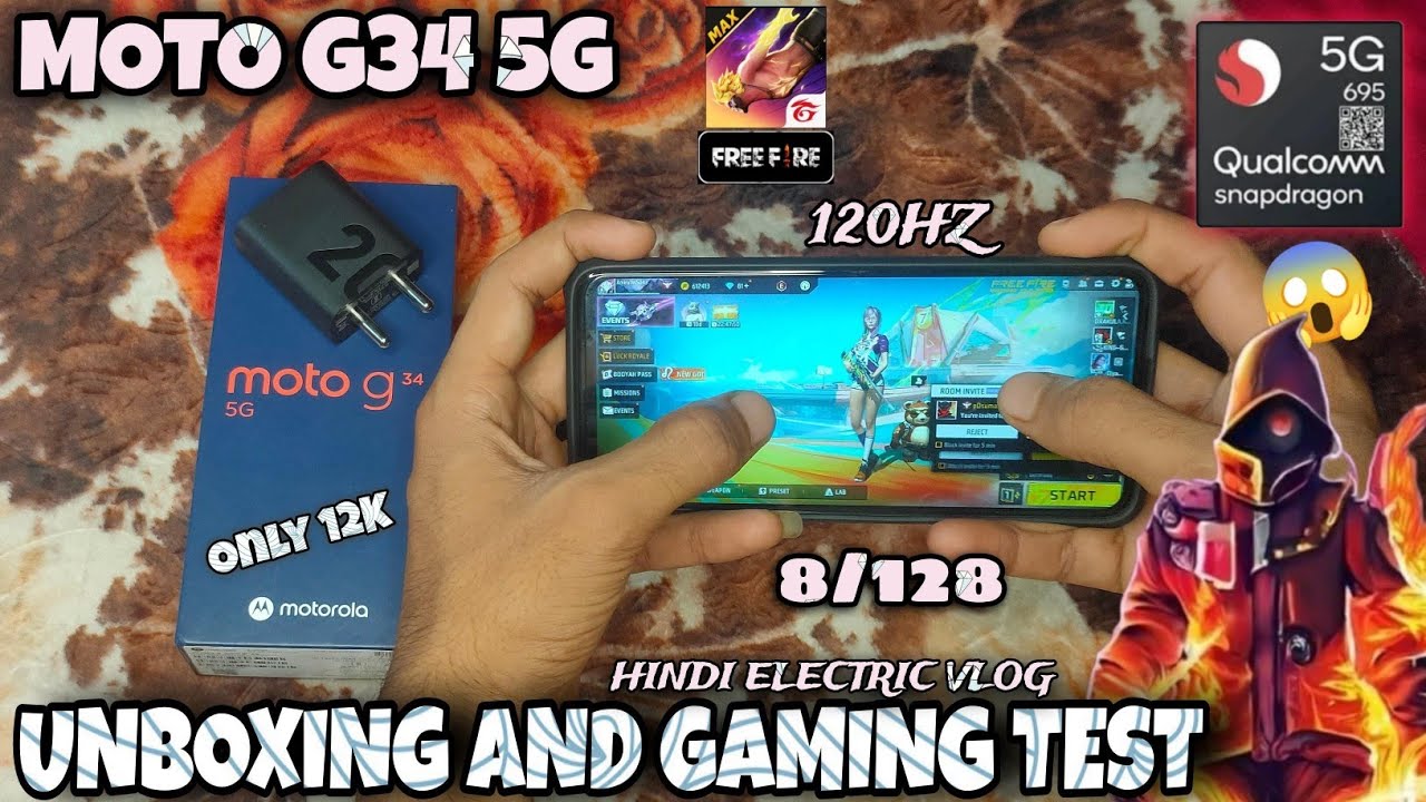 Moto G34 5G Unboxing And Free Fire Gaming Test // 120Hz Smooth Display // All information Video