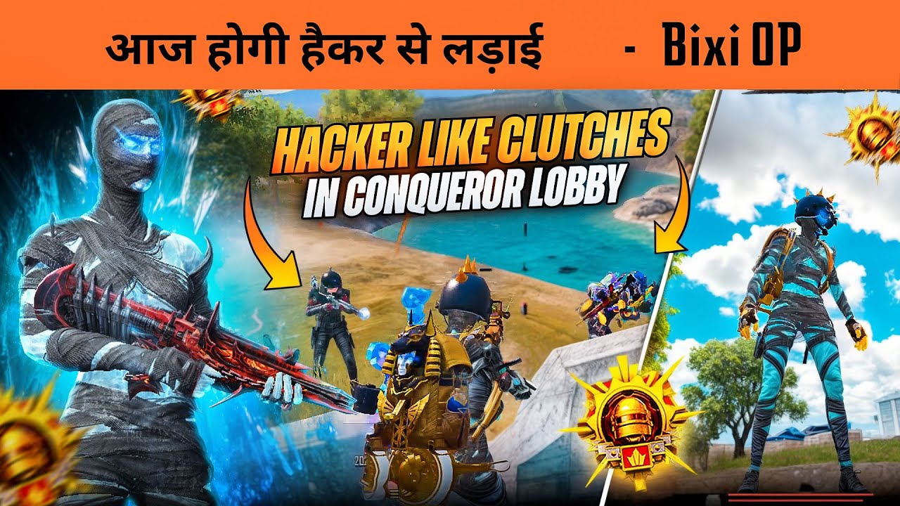 Bixi OP vs Hacker vs Bandookbaaz 🔥 Solo vs Squad Clutches in Top 100 Conqueror Lobby in BGMI