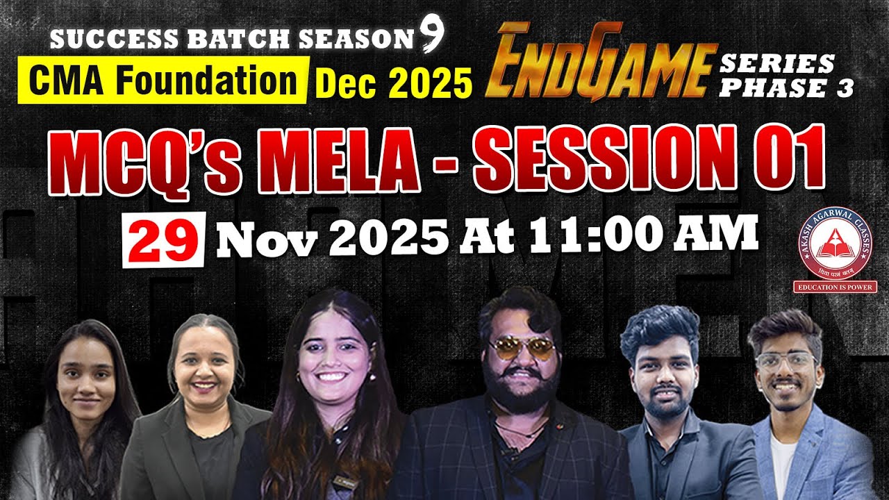 CMA Foundation | Most Important MCQ's Session 01 | Success Batch S9 Endgame Series