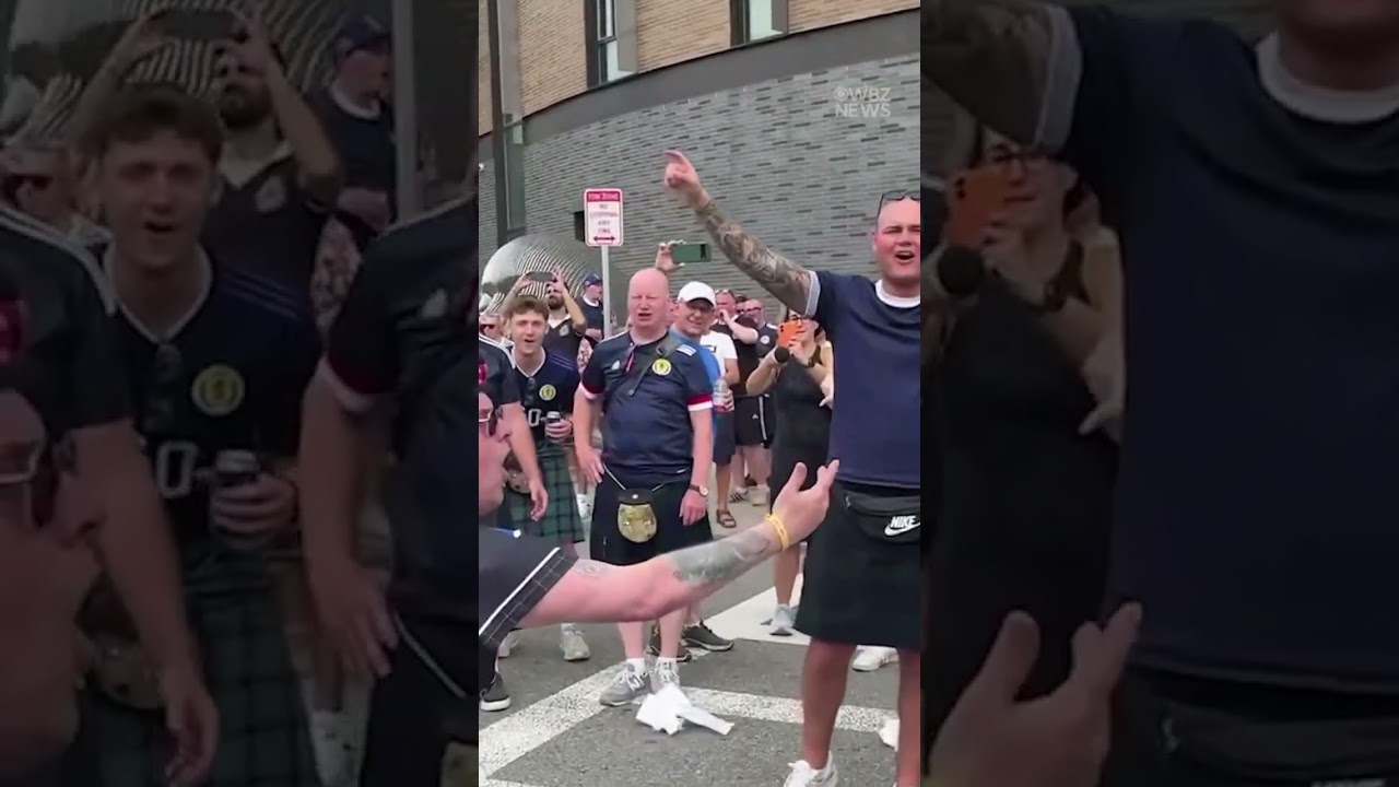 The party continues for the Tartan Army at Fenway Park in Boston, Massachusetts