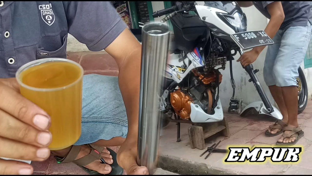Cara mengganti oli shock dan cara mengatasi suara jedak jeduk shock depan satria fu