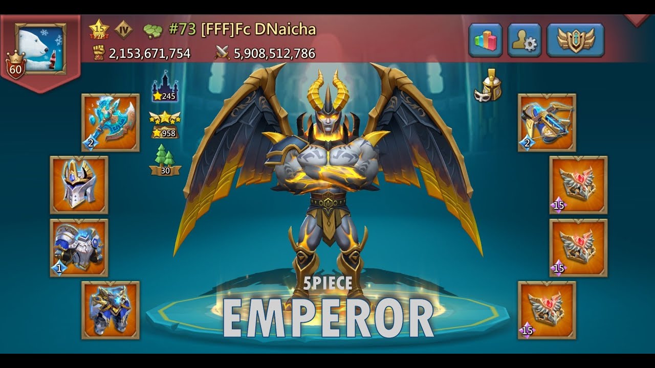 Rally trap vs DNaicha 5piece Emperor - Lords mobile