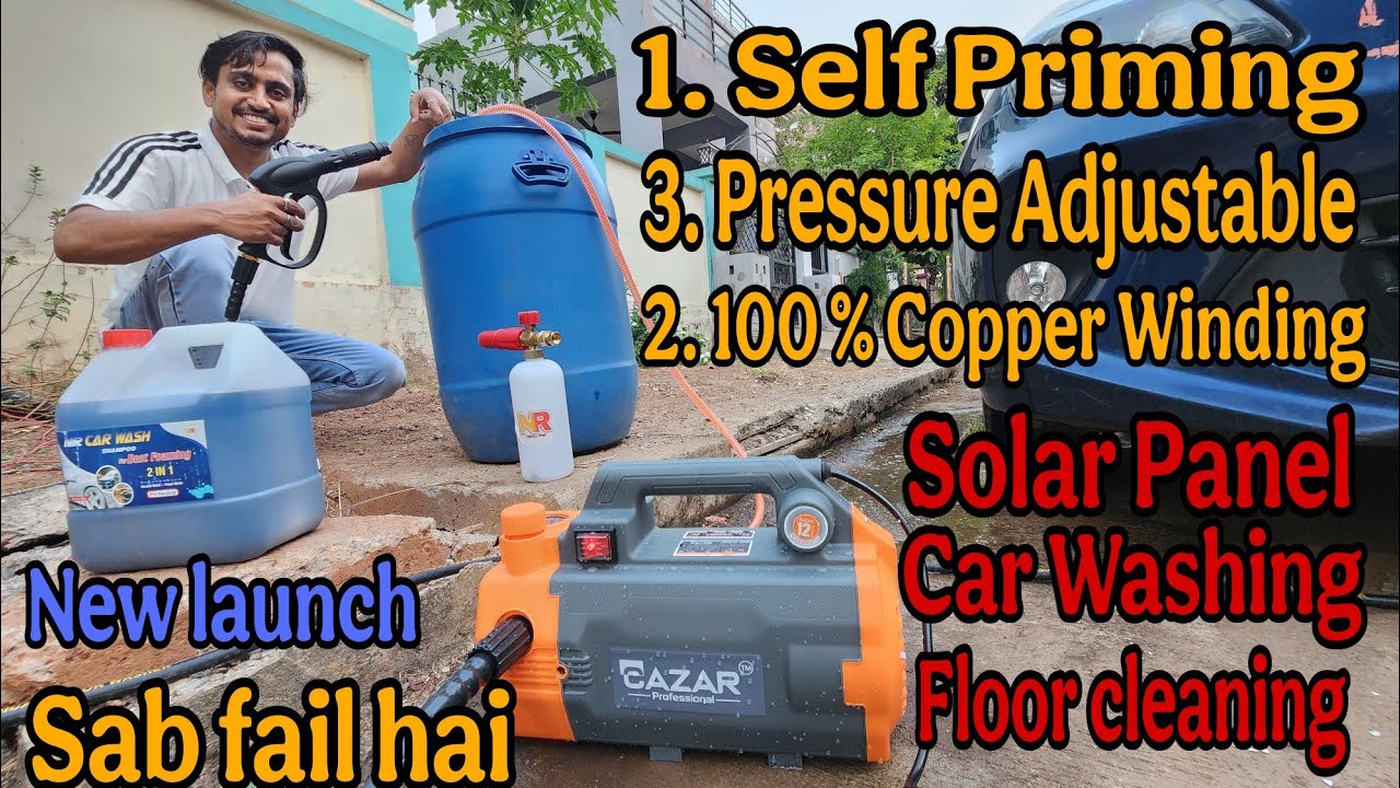 Cazar CZ-CW200 100 percent Copper Winding car washer machine Pressure Adjustable with 10 mtr pipe