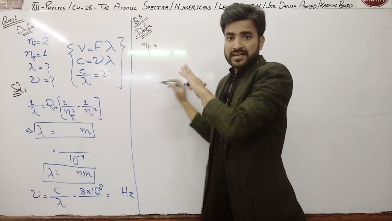 XII Physics CH 18 The Atomic Spectra Numerical lecture 18.4
