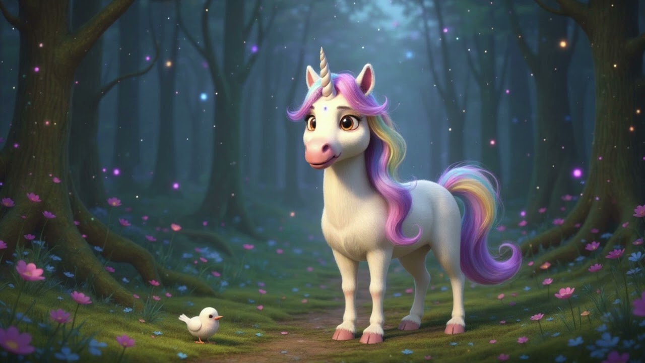 Einhorn Mila🦄und der neue Vogel 🌙 Ruhige Gute-Nacht-Geschichte für Kinder