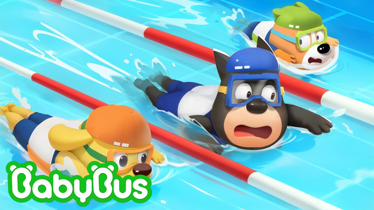 Dobie Participa da Competição de Natação | Detetive Labrador | Desenhos Animados 🐼 por BabyBus