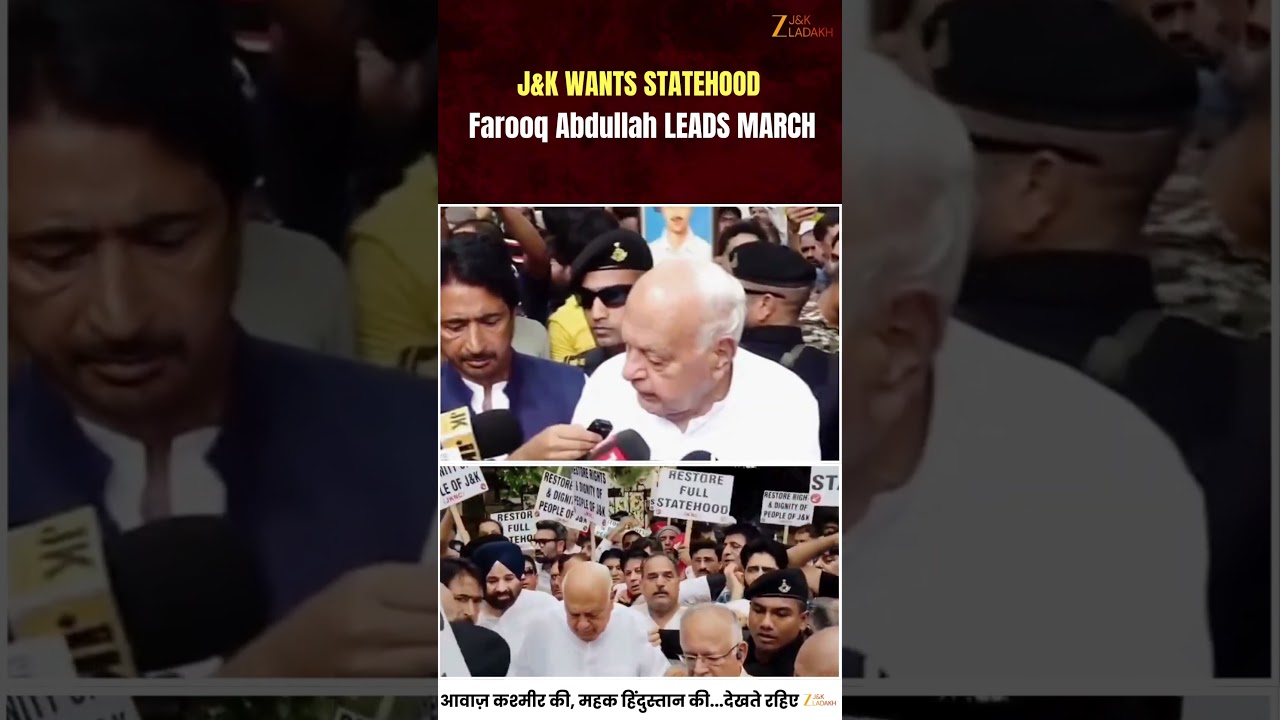 Farooq Abdullah Leads NC Protest Demanding Full Statehood For Jammu and Kashmir | J&K News