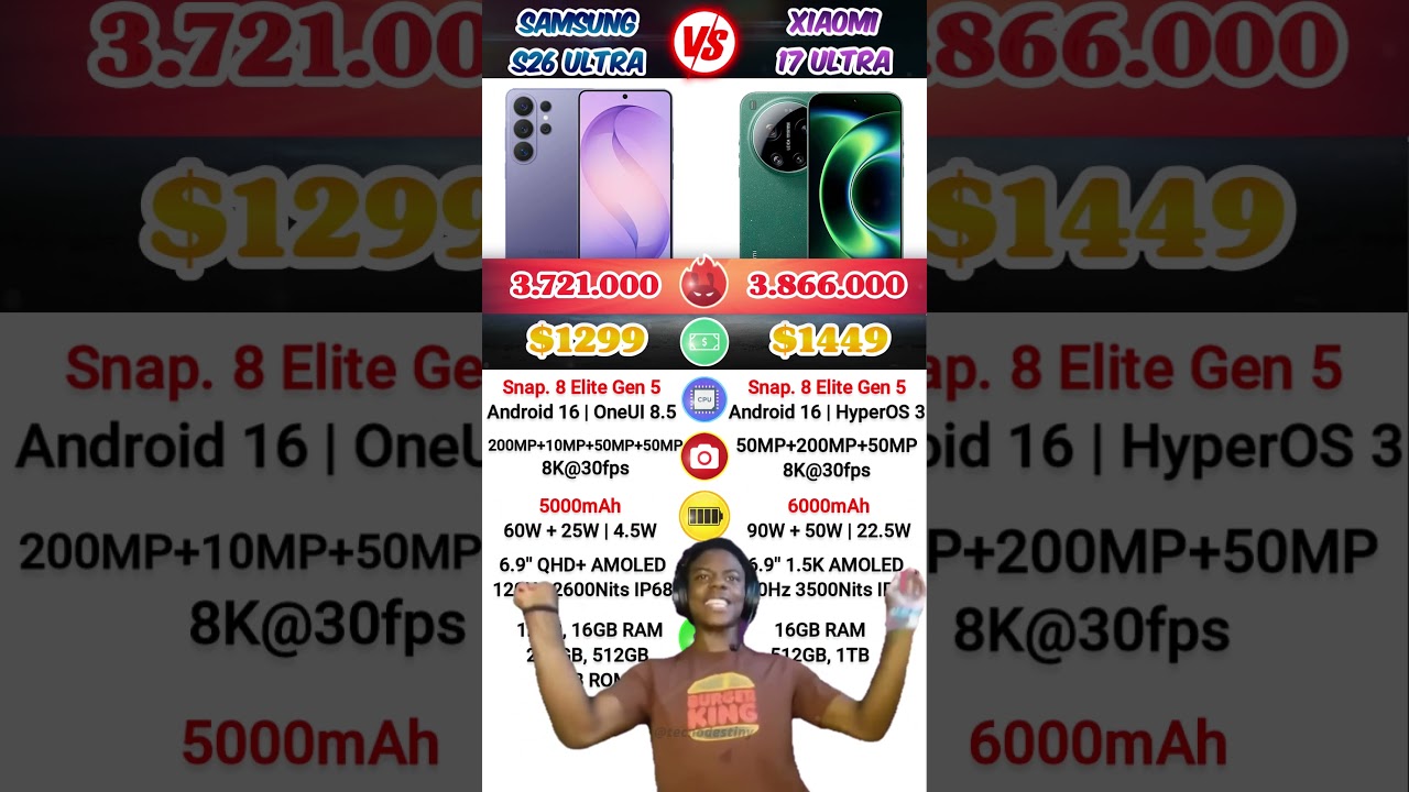 Xiaomi 17 Ultra vs Samsung S26 Ultra 😱😱#xiaomi17ultra #samsungs26ultra