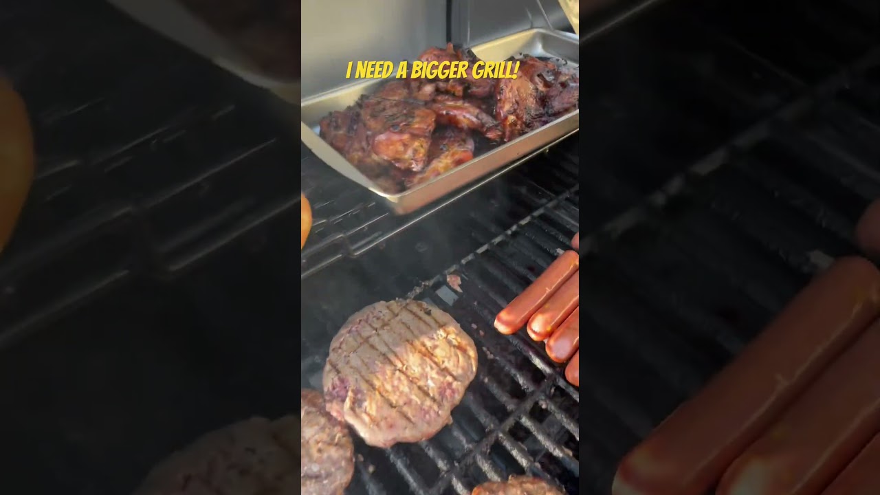 I need a bigger grill.  #bbq #grill #hamberger #hotdogs #meat #familybbq #charcol #yummy #yummyfood