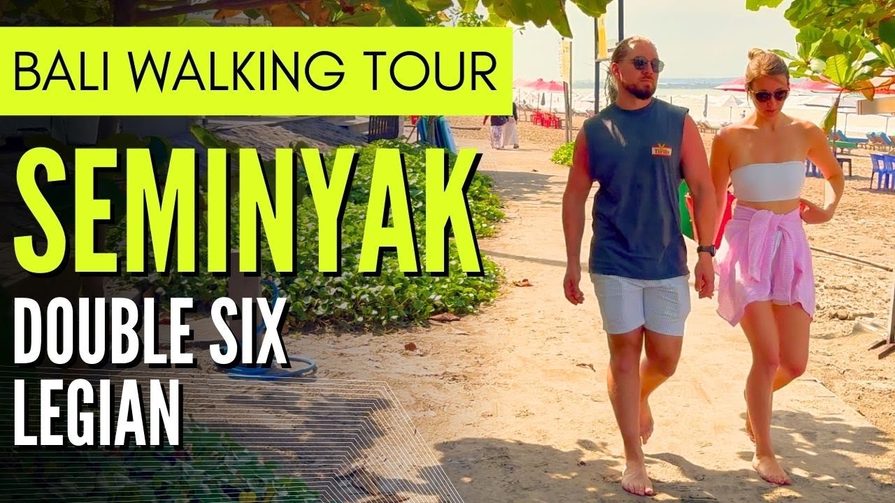 Bali Walking Tour | Seminyak to Legian & Double Six Beach (Real Time Walk)