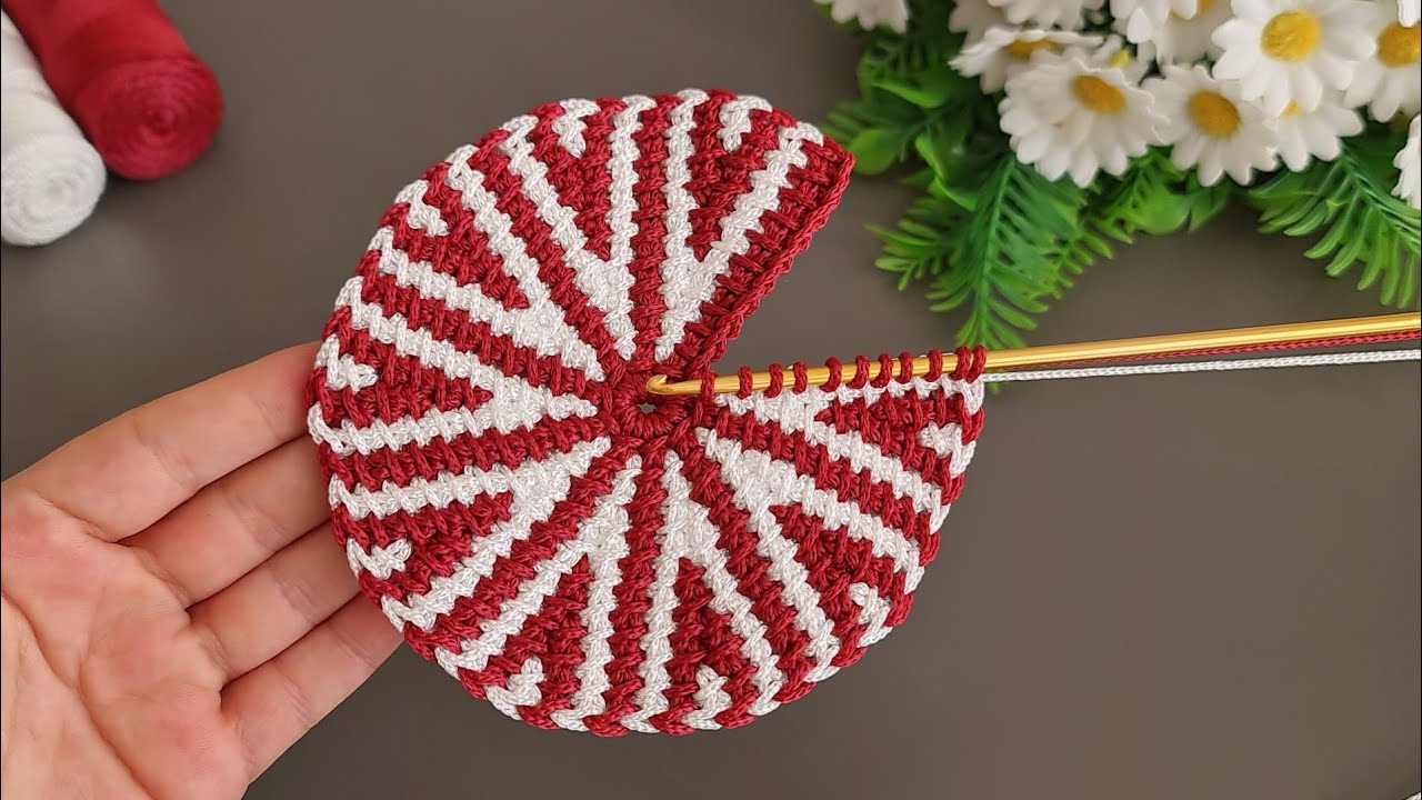 Motif, Coaster, Flower. Make and Sell. How to make a very easy fower coaster motif. Tunisian crochet