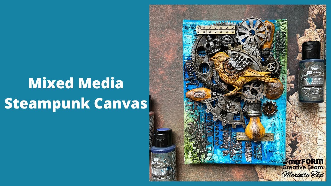 Mixed Media Tutorial - Steampunk Canvas for Mitform Castings
