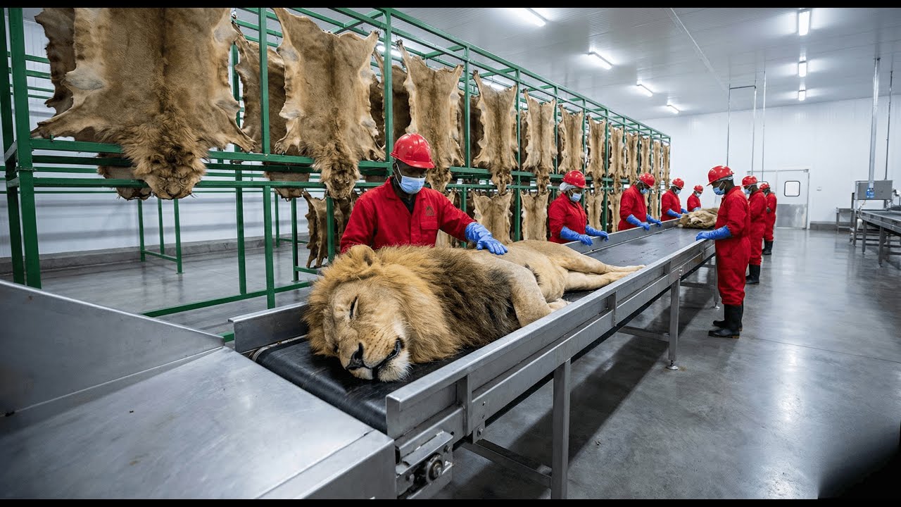 Full Process | Inside the Lion Leather Workshop –How Million Dollar Products Are make from Lion Skin