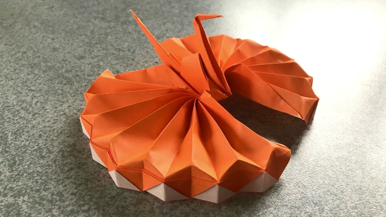 【origami】折り鶴アレンジ4 『円鶴』【折り紙】