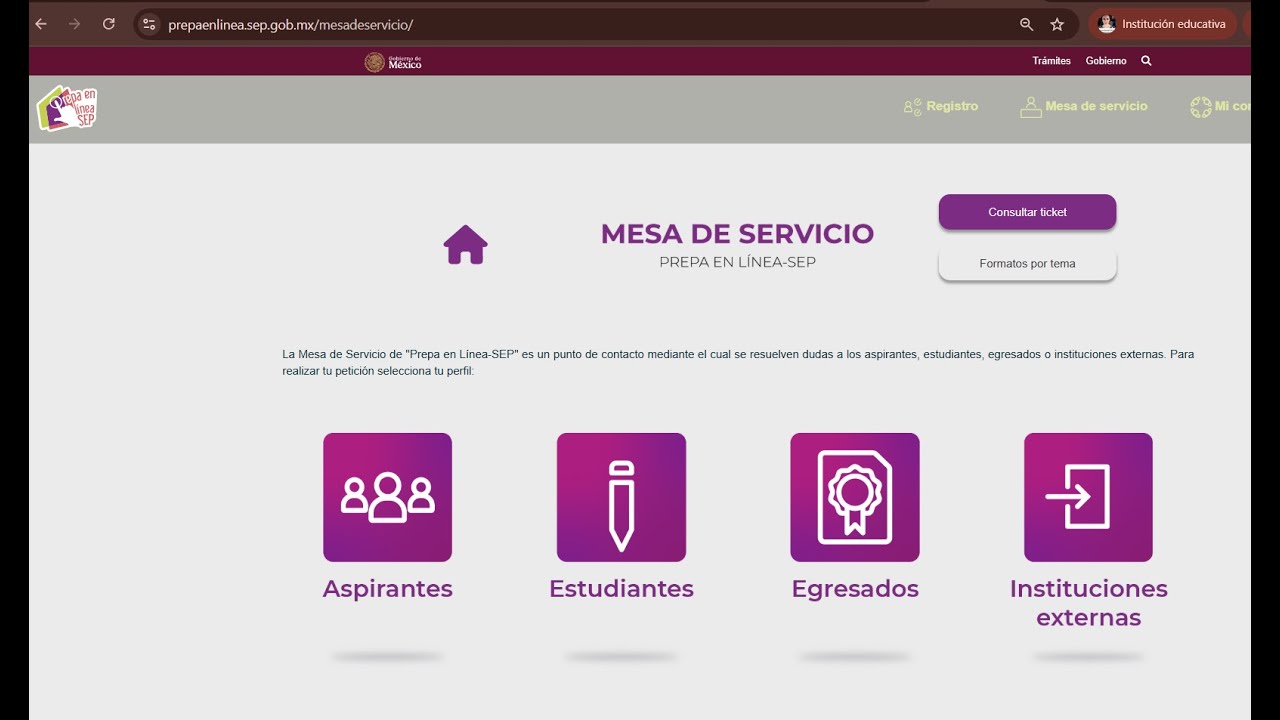 Mesa de Servicio Prepa en Línea SEP