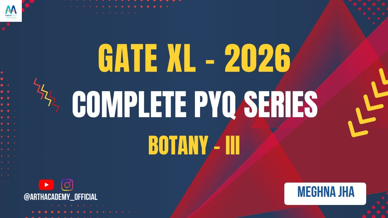 GATE - XL 2026 | Complete PYQ Series - Botany (Part III) | Meghna Jha