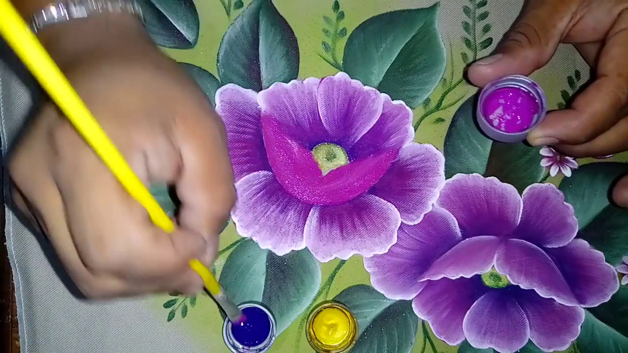 Tutorial de pintura textil. Pintando amapola.