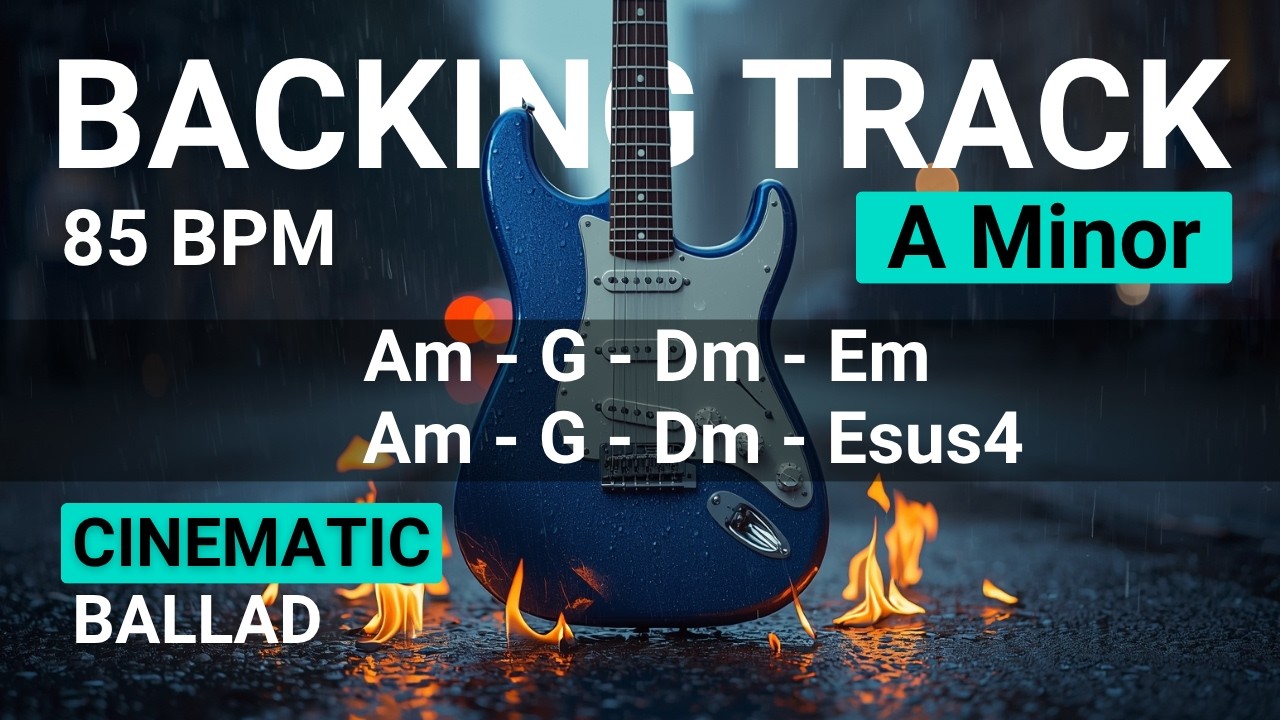 Cinematic Ballad Guitar Backing Track in A Minor | 85 BPM