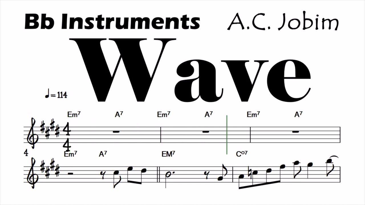 WAVE by Jobim Bb Instruments Sheet Music Backing Track Play Along Partitura