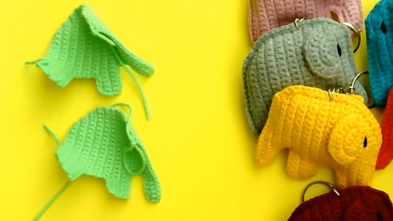 Amigurumi fil anahtarlık vücut yapımı Amigurumi elephant key chain body making -2
