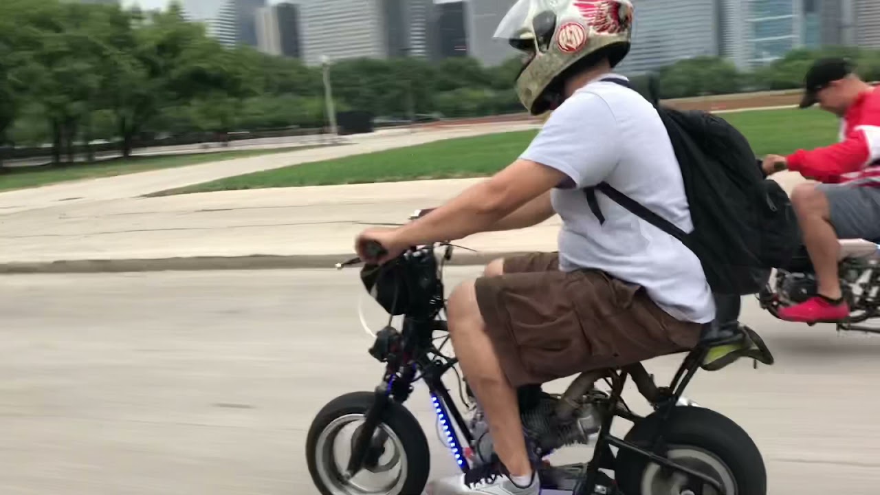Mini bikes in downtown Chicago