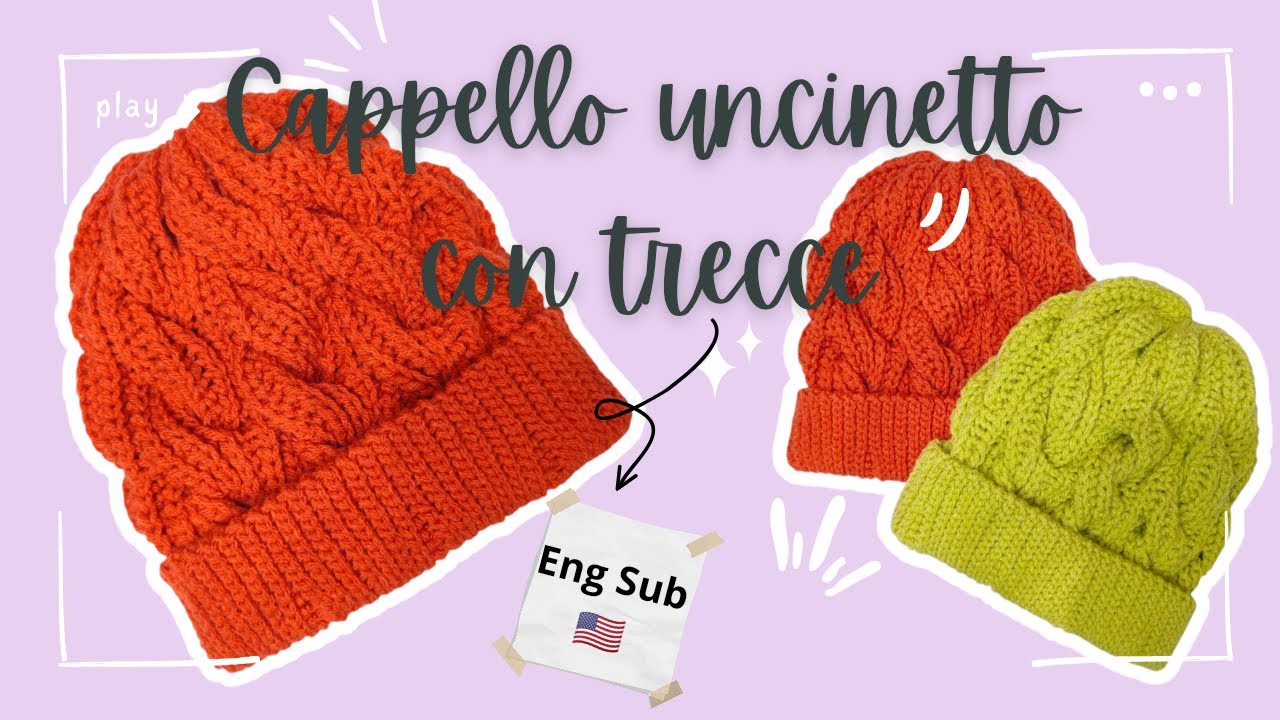 Come Realizzare un Cappello a Trecce all'Uncinetto (Effetto Ferri)- Tutorial Facile passo passo