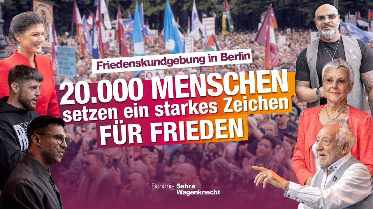 Alle Reden der Friedensdemo – mit Wagenknecht, Massiv, Hallervorden, Bausa, Aminati & Krone-Schmalz