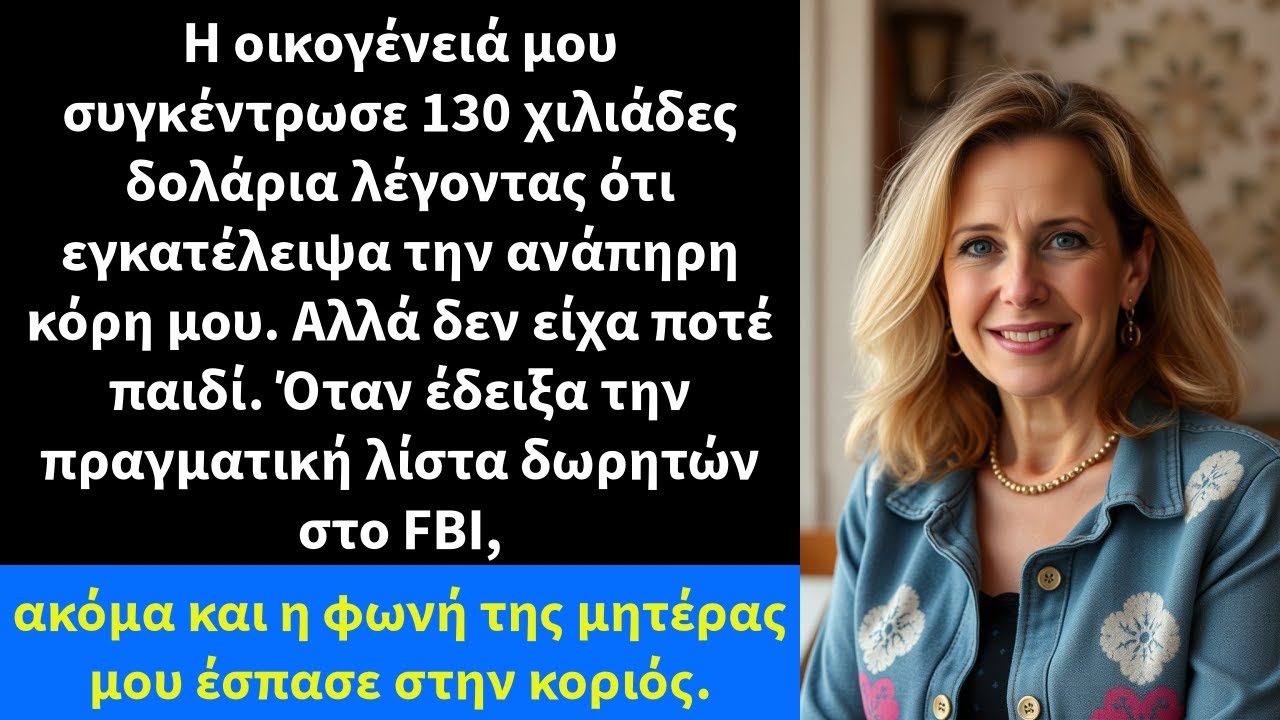 Η οικογένειά μου συγκέντρωσε 130 χιλιάδες δολάρια λέγοντας ότι εγκατέλειψα την ανάπηρη κόρη μου.